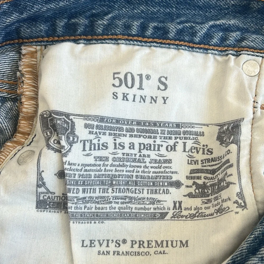 Levi's 501 S Skinny Quality Premium Distressed Jeans